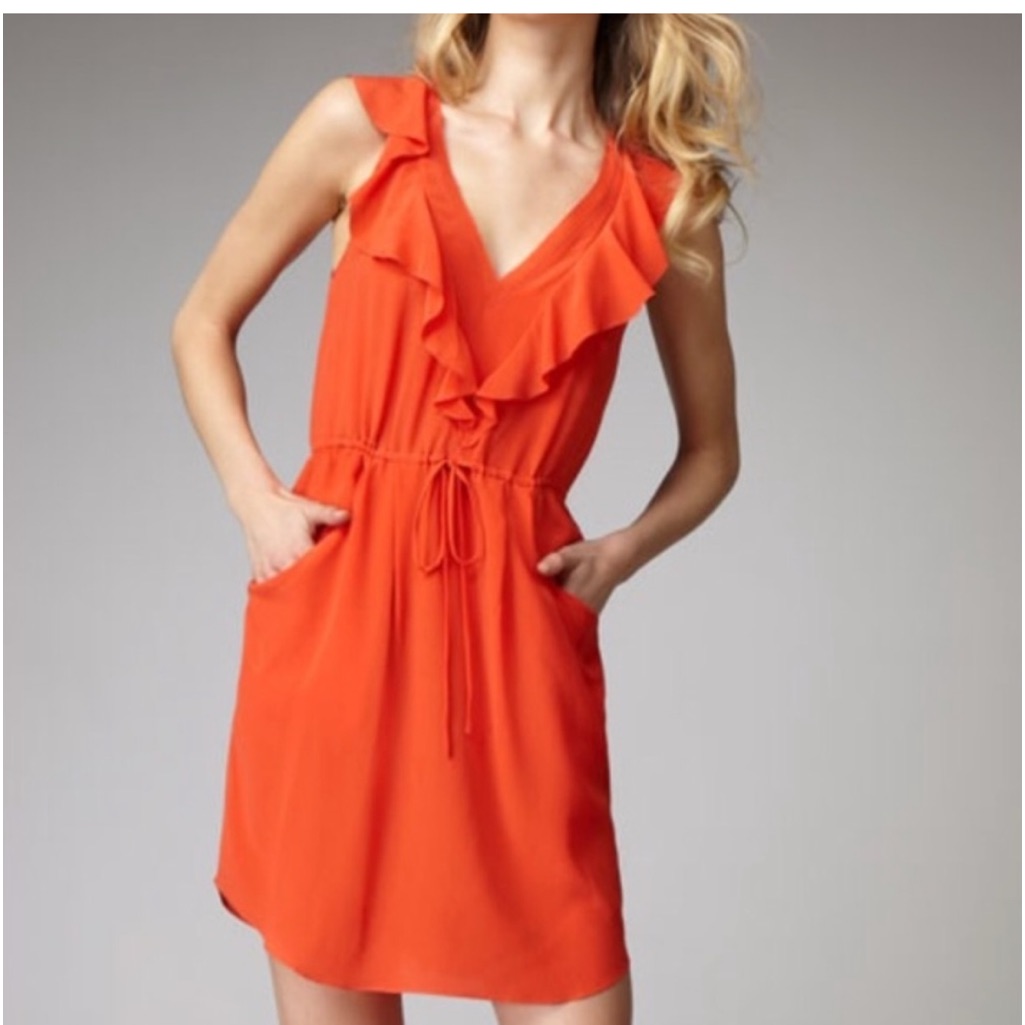 Rebecca Taylor Orange Silk Oh What A Night Dress